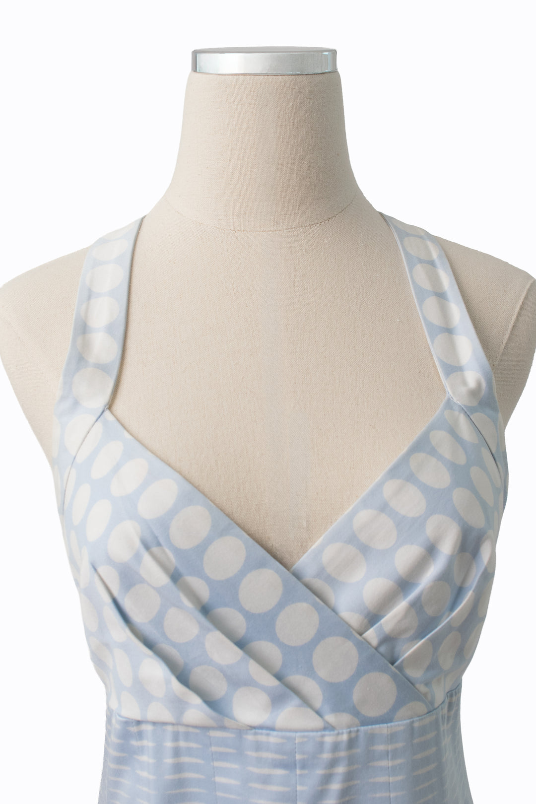 Calvin Klein Light Blue Polka Dot Dress, Vintage 90s, Size 4