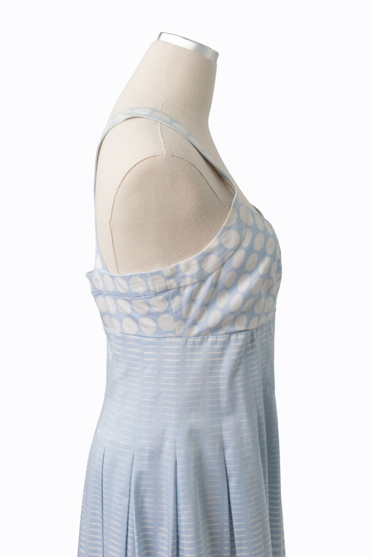 Calvin Klein Light Blue Polka Dot Dress, Vintage 90s, Size 4