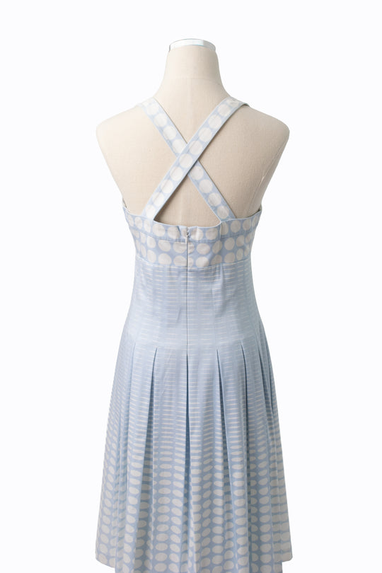 Calvin Klein Light Blue Polka Dot Dress, Vintage 90s, Size 4