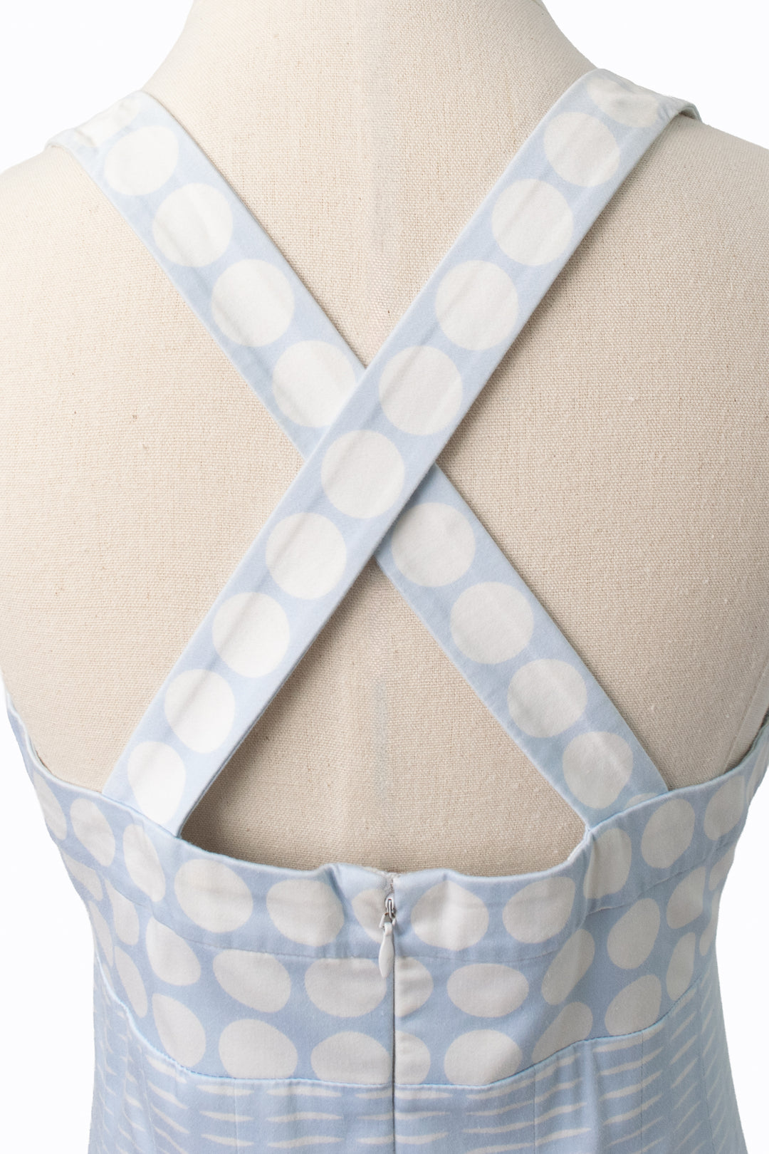 Calvin Klein Light Blue Polka Dot Dress, Vintage 90s, Size 4