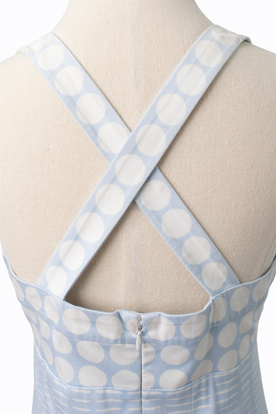 Calvin Klein Light Blue Polka Dot Dress, Vintage 90s, Size 4