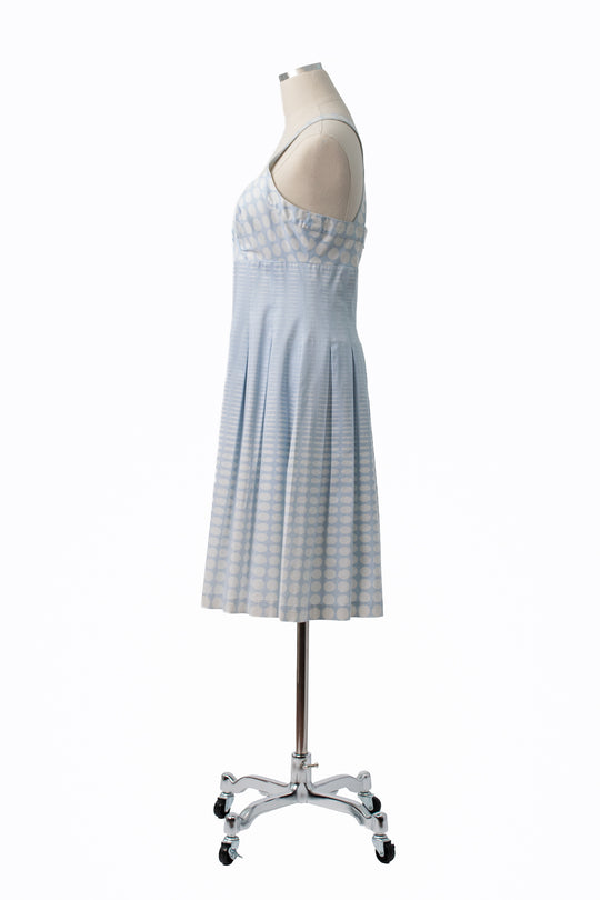 Calvin Klein Light Blue Polka Dot Dress, Vintage 90s, Size 4