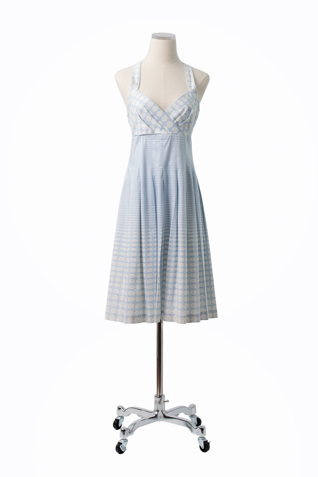Calvin Klein Light Blue Polka Dot Dress, Vintage 90s, Size 4