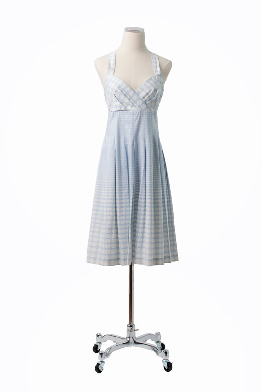 Calvin Klein Light Blue Polka Dot Dress, Vintage 90s, Size 4