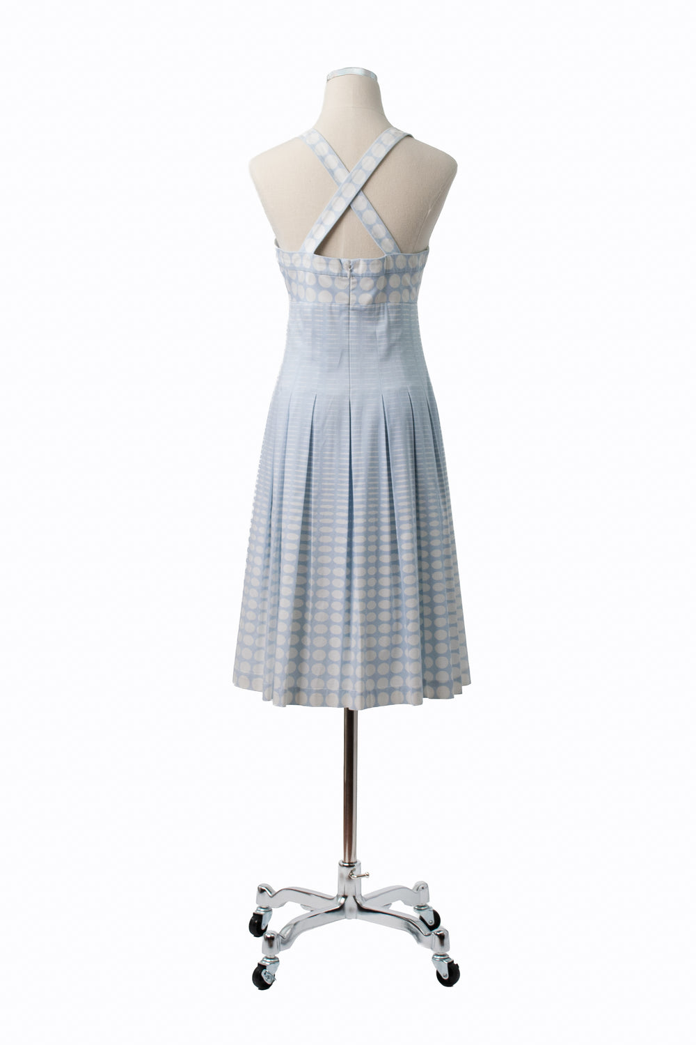 Calvin Klein Light Blue Polka Dot Dress, Vintage 90s, Size 4