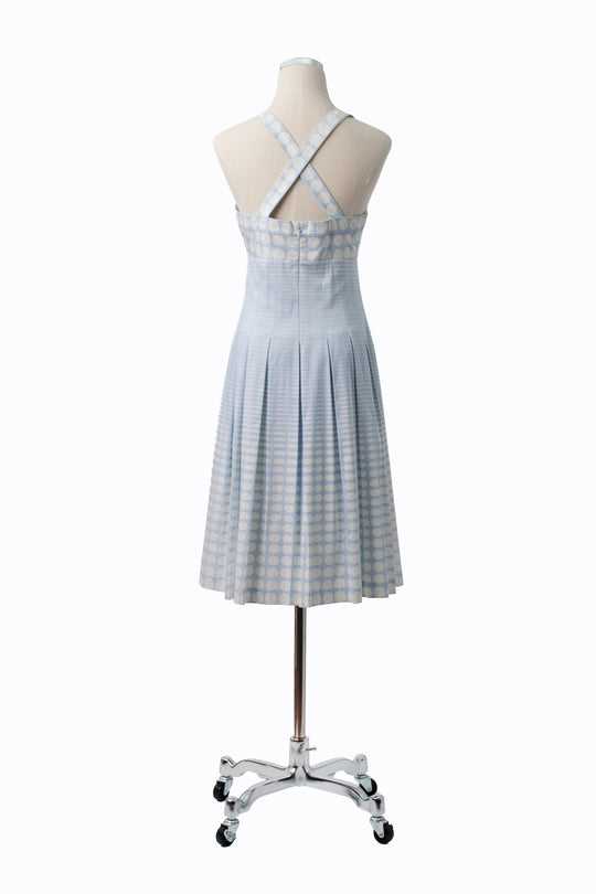 Calvin Klein Light Blue Polka Dot Dress, Vintage 90s, Size 4