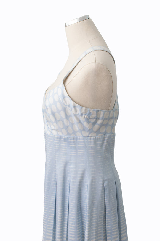 Calvin Klein Light Blue Polka Dot Dress, Vintage 90s, Size 4