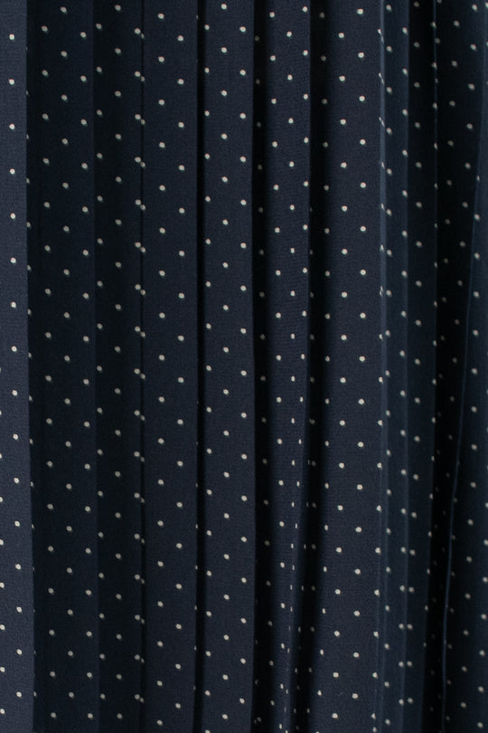 Calvin Klein | Blue & White Polka Dot Silk Dress | Vintage 80s | Size 8