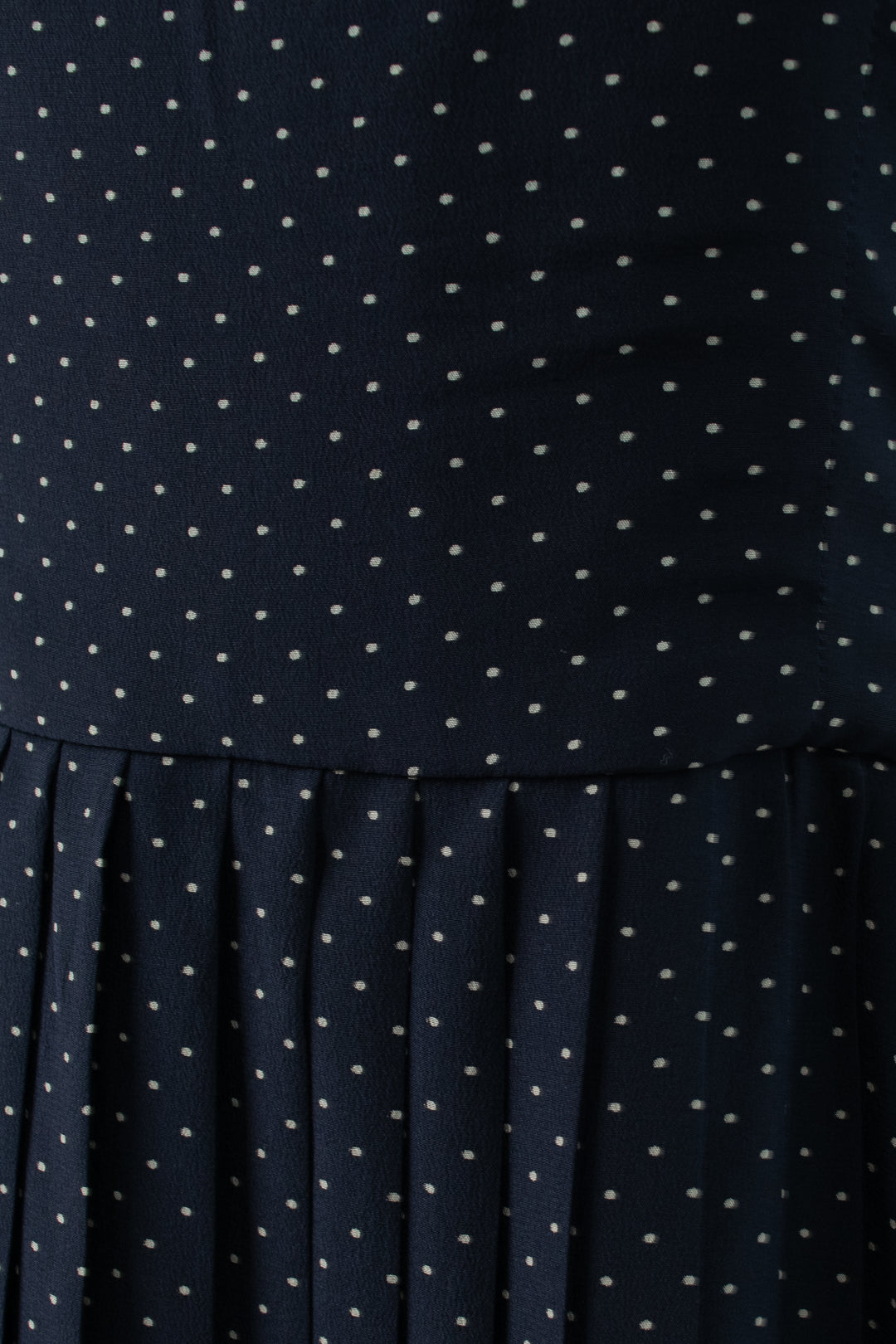 Calvin Klein | Blue & White Polka Dot Silk Dress | Vintage 80s | Size 8