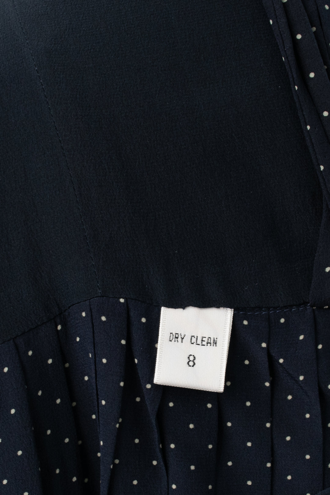 Calvin Klein | Blue & White Polka Dot Silk Dress | Vintage 80s | Size 8