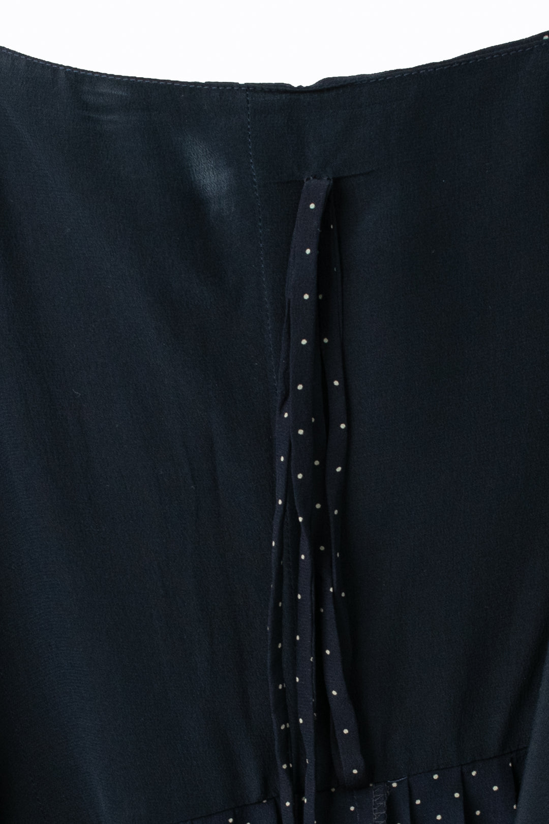 Calvin Klein | Blue & White Polka Dot Silk Dress | Vintage 80s | Size 8