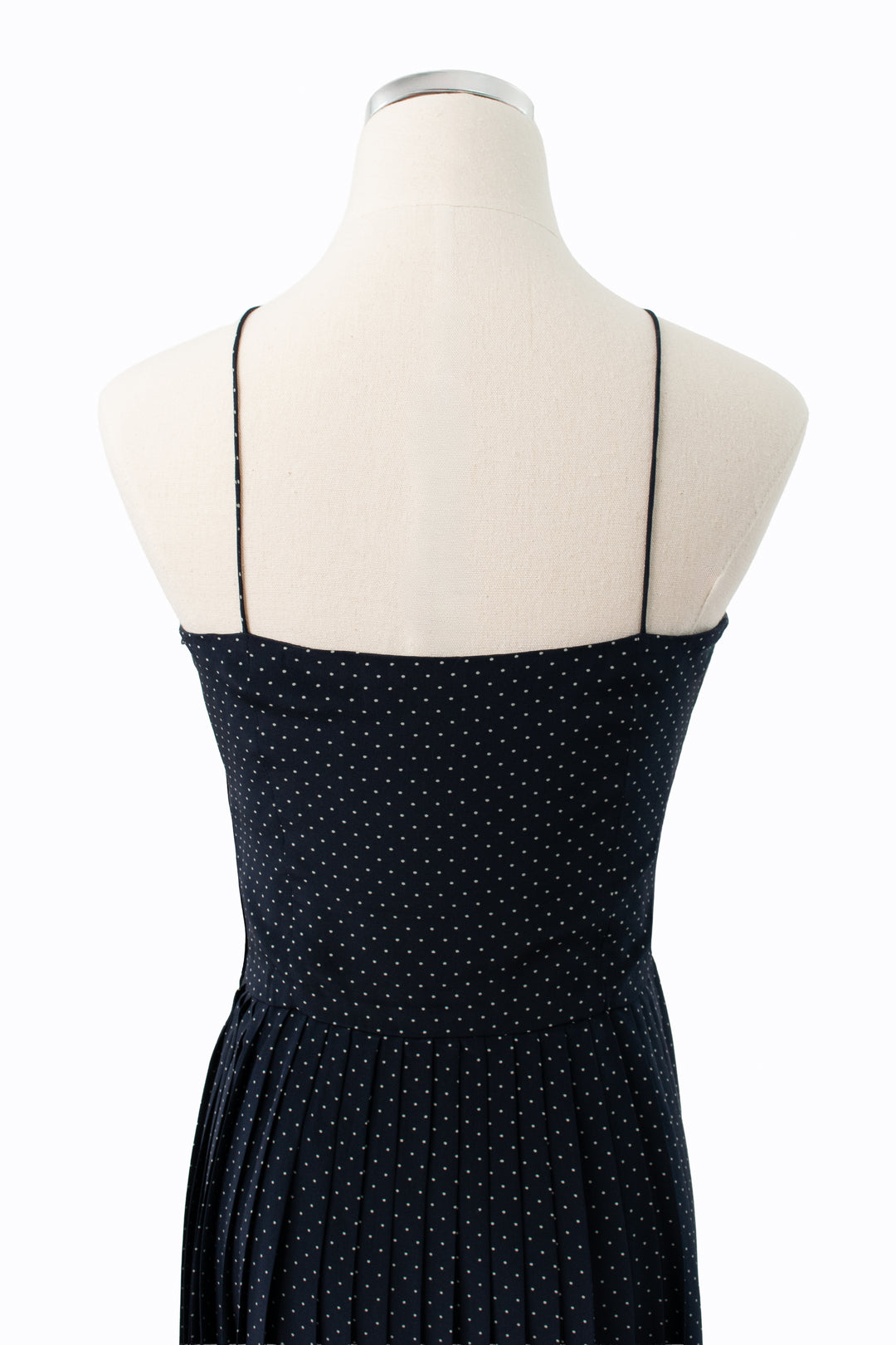 Calvin Klein | Blue & White Polka Dot Silk Dress | Vintage 80s | Size 8