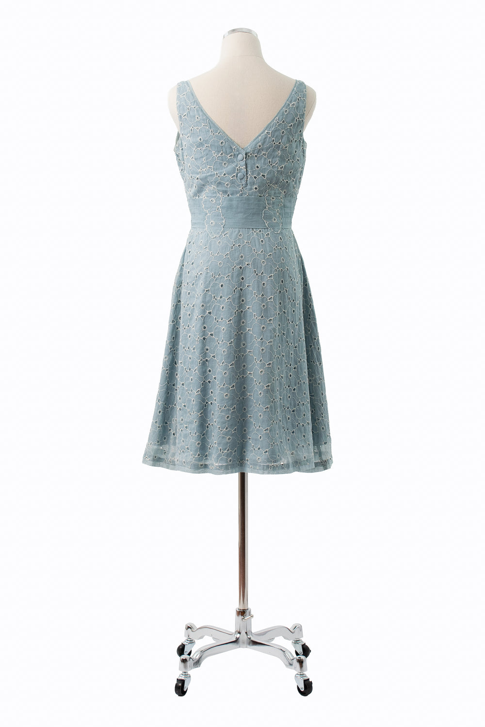 Odille | Sky Blue Floral Cotton Dress | Vintage 90s | Size 8
