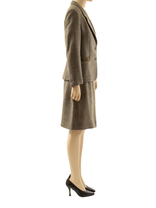 Forall Skirt Suit Beige Plaid Alpaca