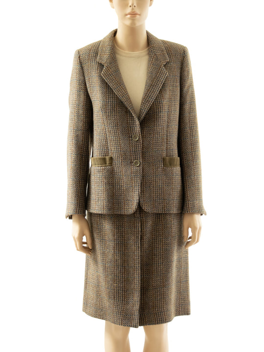 Forall Skirt Suit Beige Plaid Alpaca