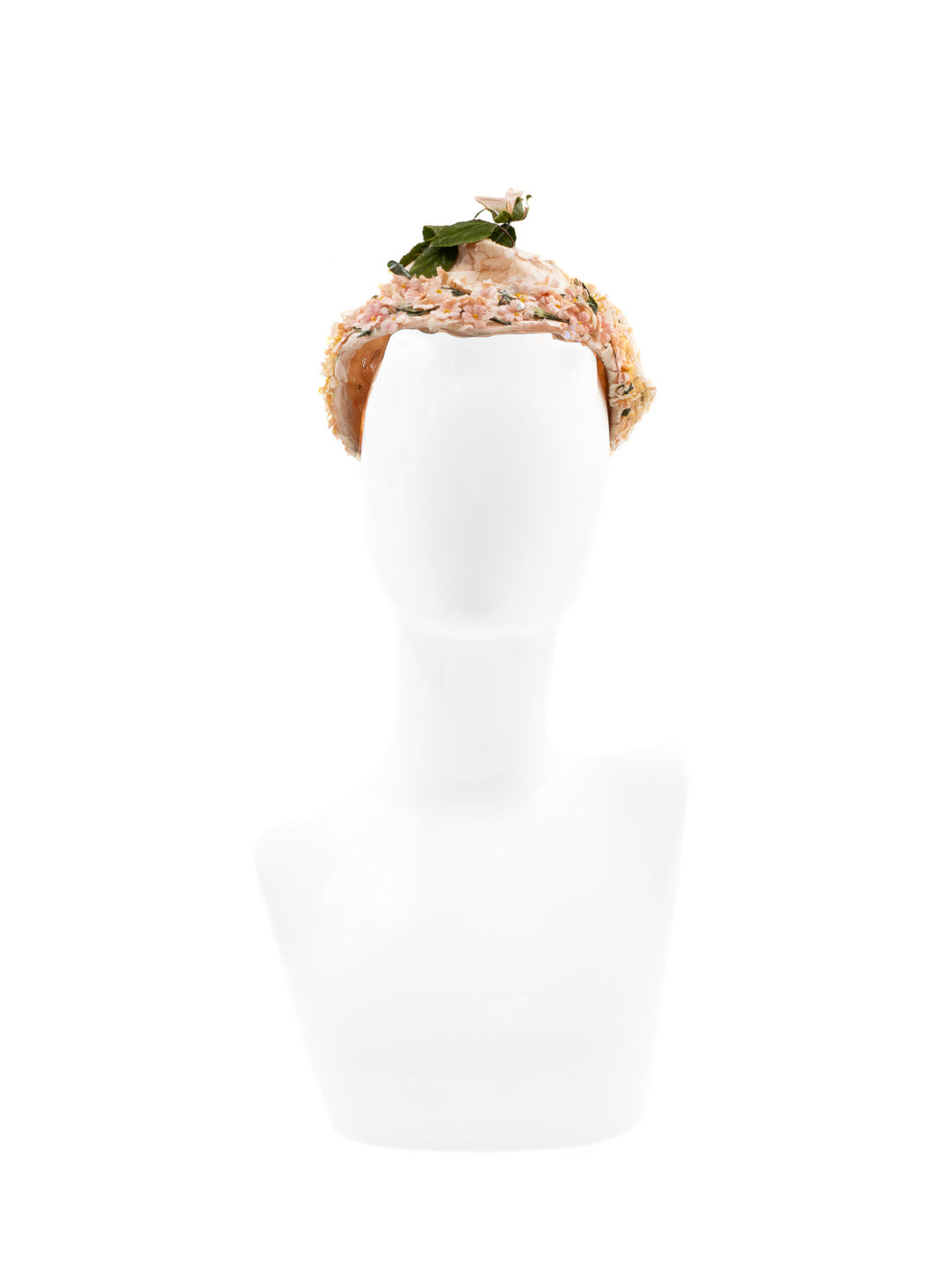 Juliette Cap, 1950s Pink Floral Millinery