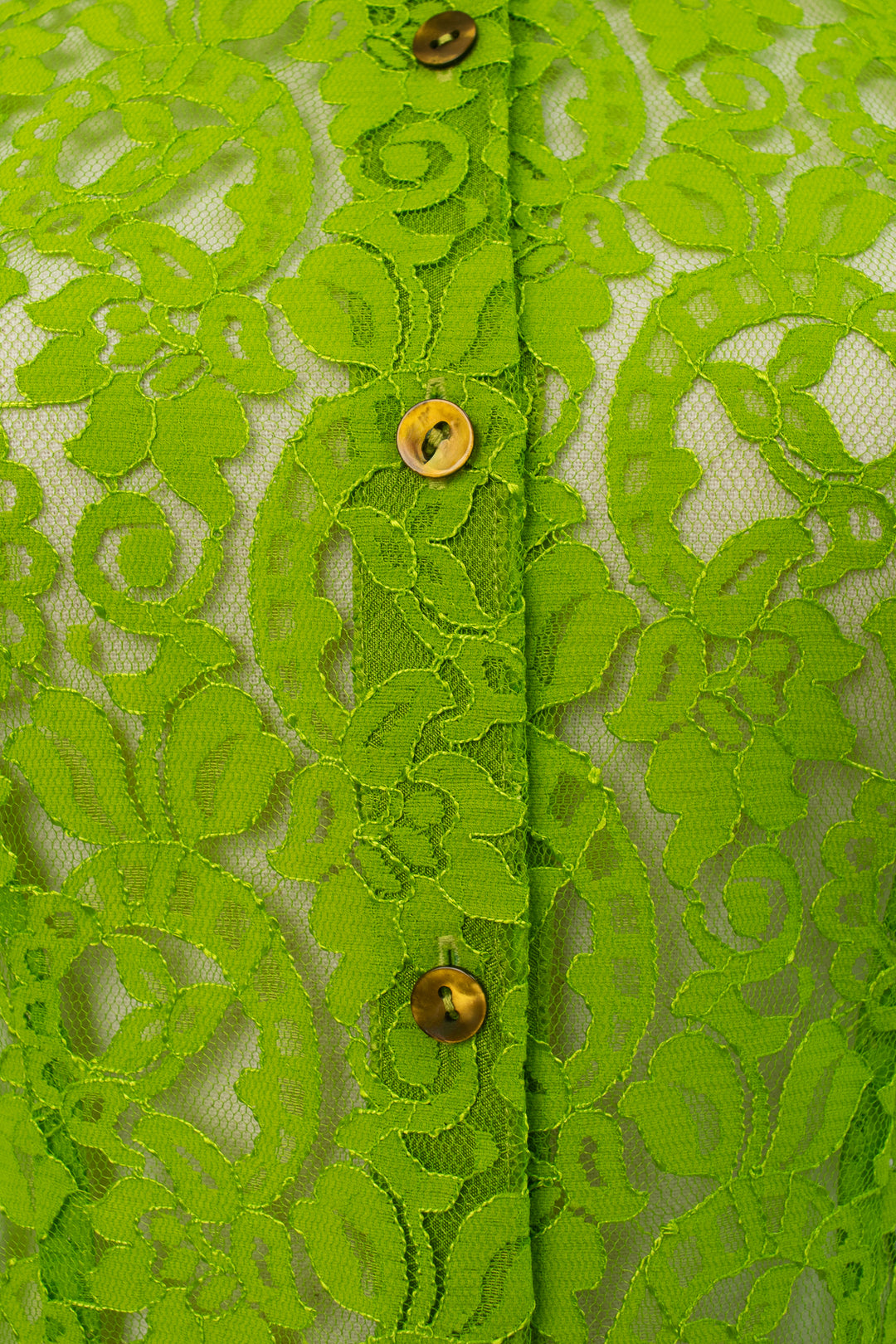 Kenneth Richard Green Floral Lace  Blouse | Size M | 90s