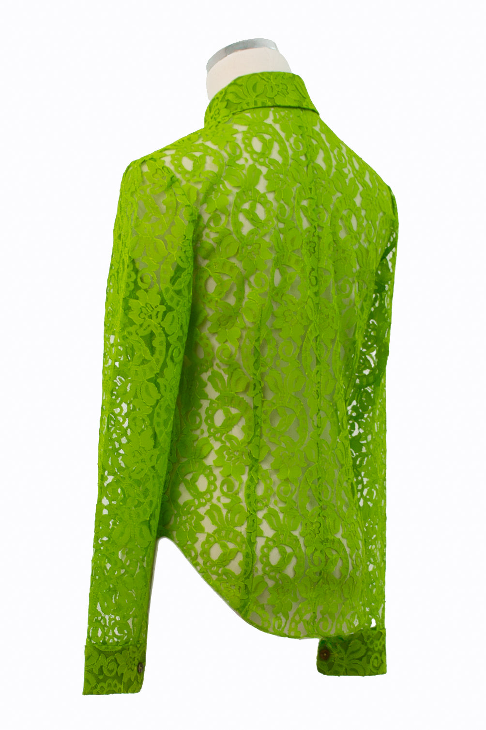 Kenneth Richard Green Floral Lace  Blouse | Size M | 90s
