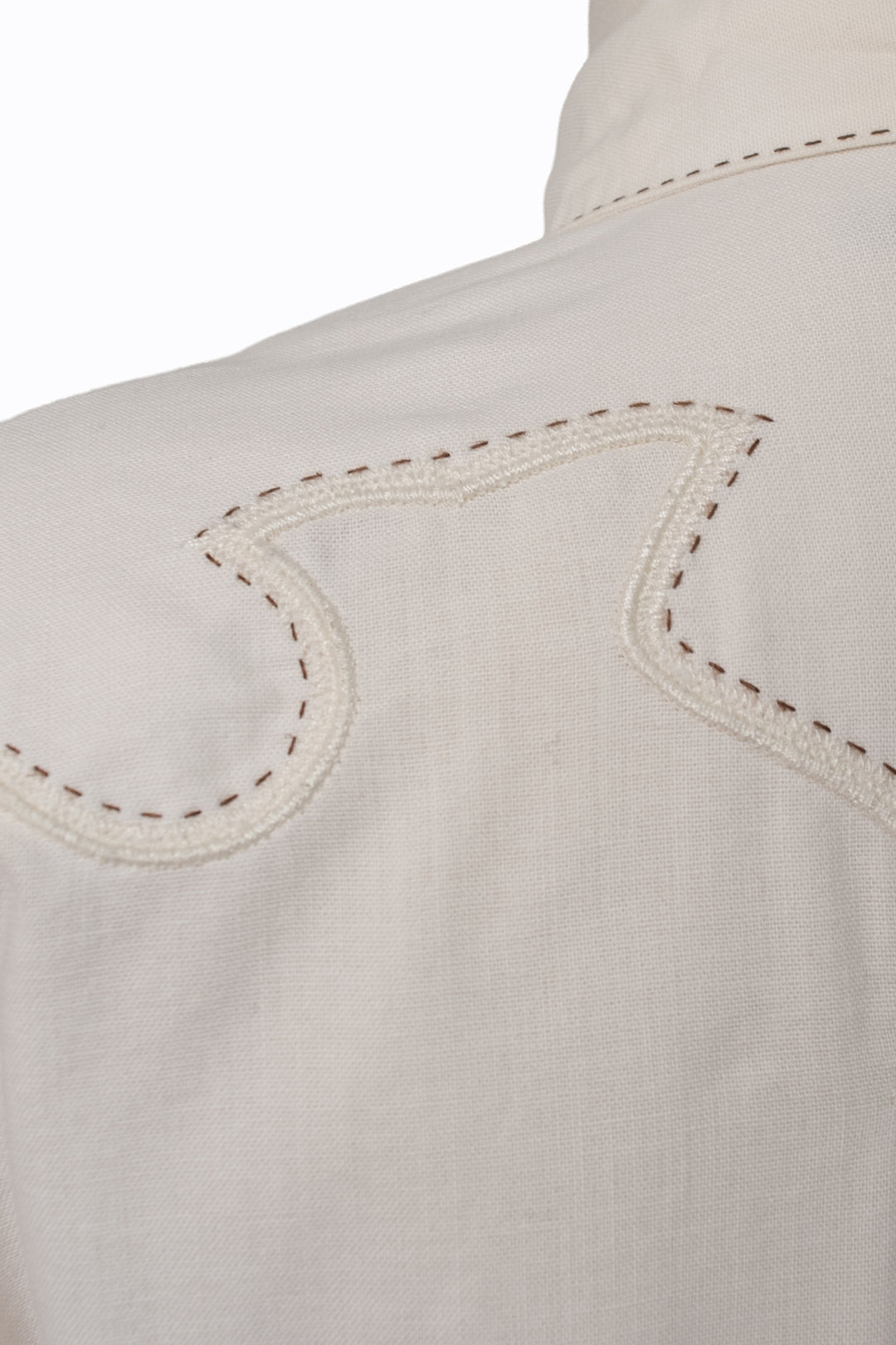 Ralph Lauren Blue Label Western Shirt | Cream Pick Stitch | Vintage 90s | Size 8