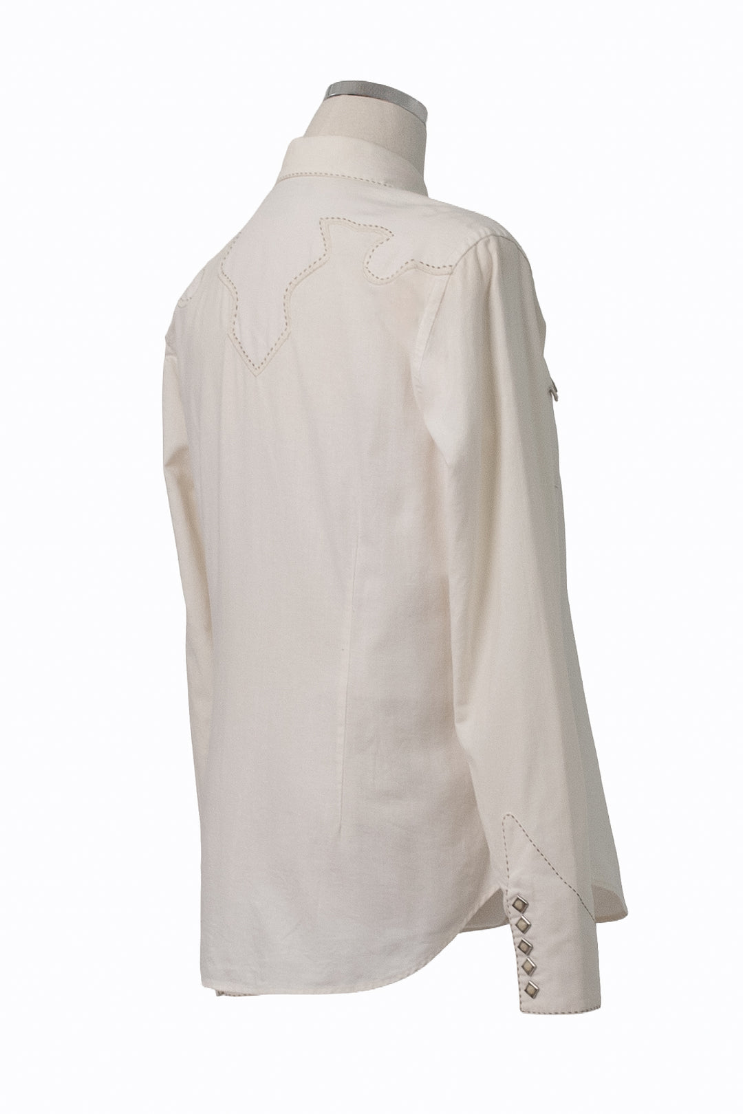 Ralph Lauren Blue Label Western Shirt | Cream Pick Stitch | Vintage 90s | Size 8