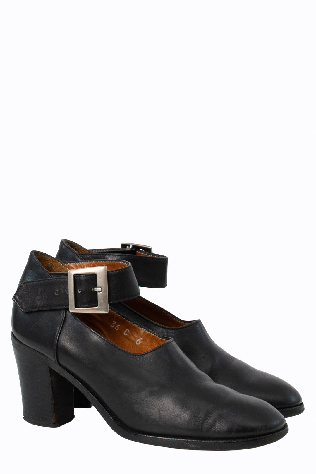 Ralph Lauren Black Round Toe Mary Jane Shoes Early-to-Mid 1990s Vintage