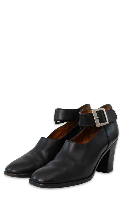 Ralph Lauren Black Round Toe Mary Jane Shoes Early-to-Mid 1990s Vintage