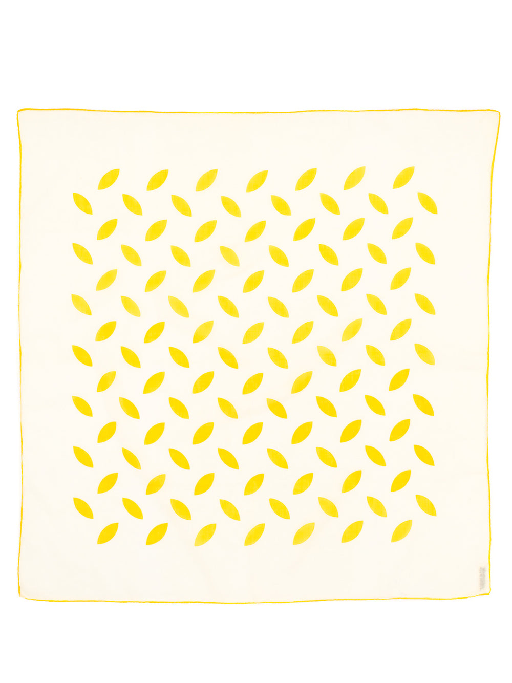 Cream & Yellow Floral Cotton Scarf | 1980s Vintage | Made in France for Saks Fifth Avenue | 25½" x 25"