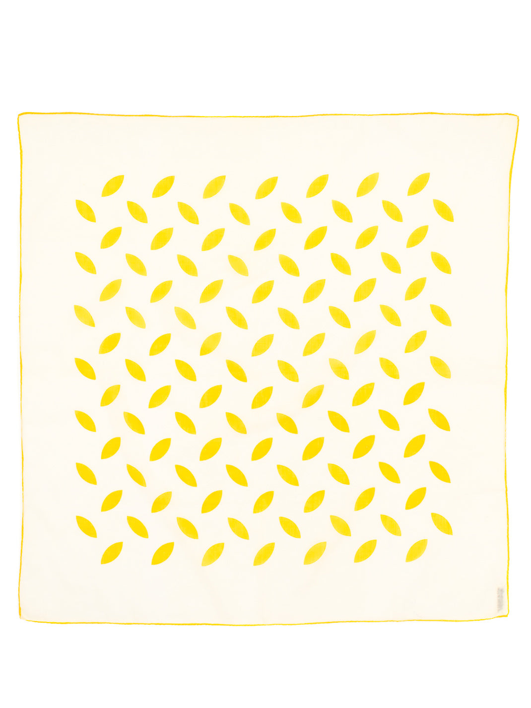 Cream & Yellow Floral Cotton Scarf | 1980s Vintage | Made in France for Saks Fifth Avenue | 25½" x 25"