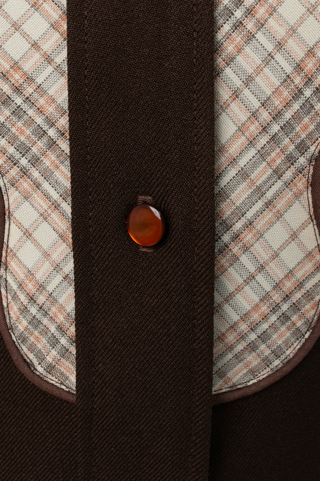 H Bar C Ranchwear | Brown Plaid Western Shirt | Vintage 70s | Size 30 | Made in USA