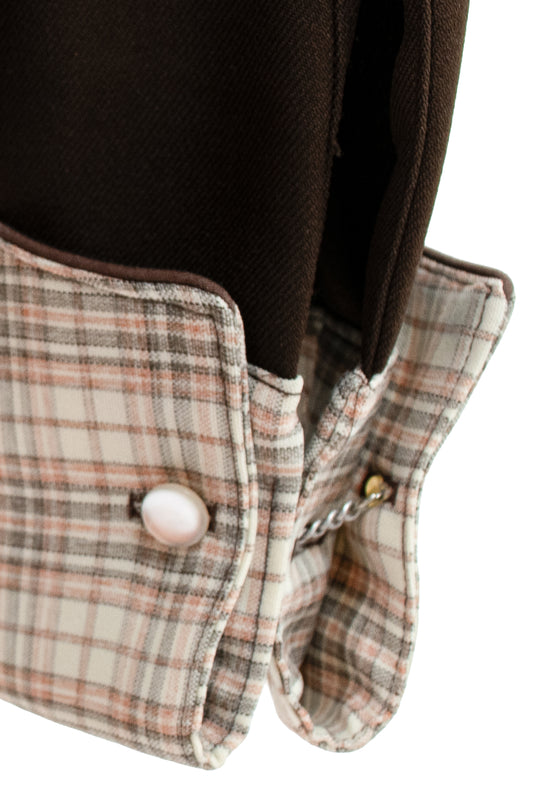 H Bar C Ranchwear | Brown Plaid Western Shirt | Vintage 70s | Size 30 | Made in USA