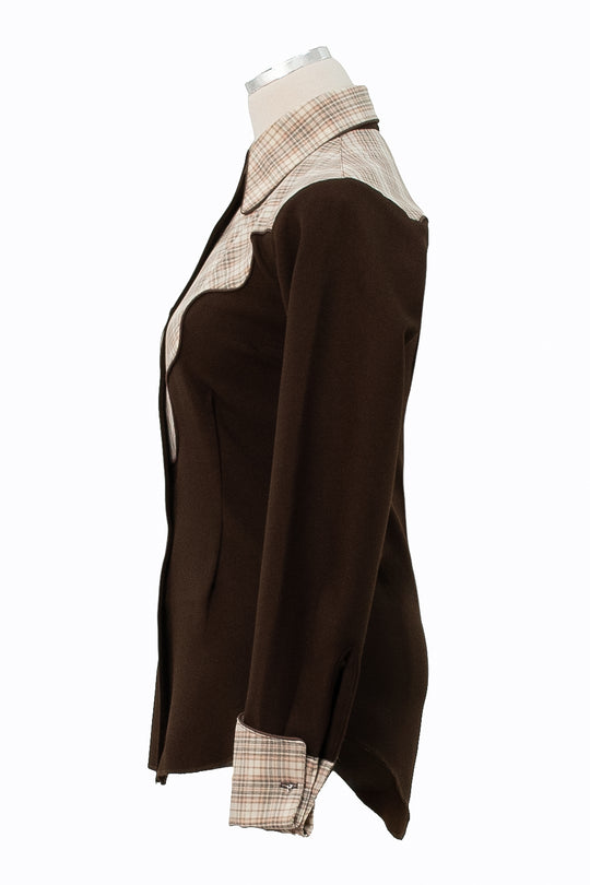 H Bar C Ranchwear | Brown Plaid Western Shirt | Vintage 70s | Size 30 | Made in USA