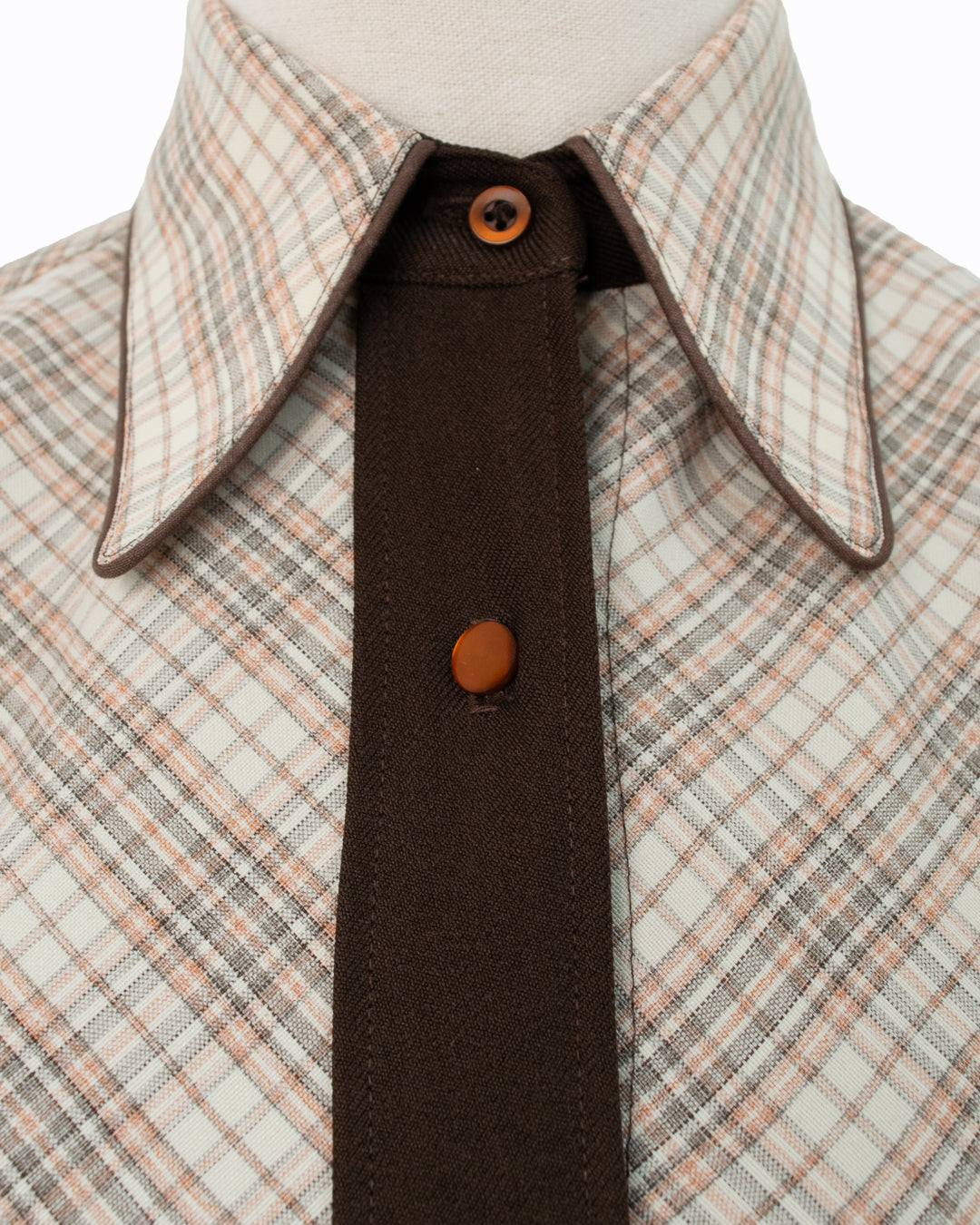 H Bar C Ranchwear | Brown Plaid Western Shirt | Vintage 70s | Size 30 | Made in USA