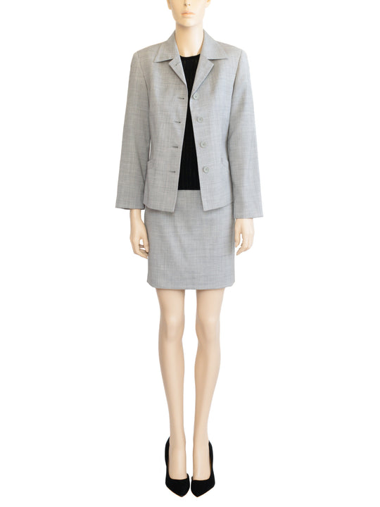 Benetton Gray Italian Wool Skirt Suit | 1990s Vintage | Size IT 38 | Made in Italy