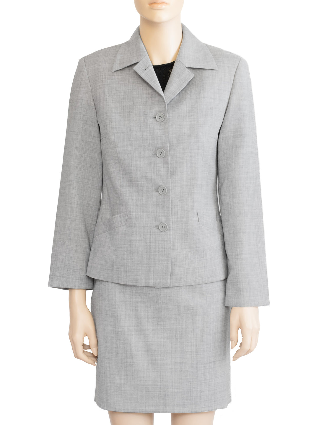 Benetton Gray Italian Wool Skirt Suit | 1990s Vintage | Size IT 38 | Made in Italy
