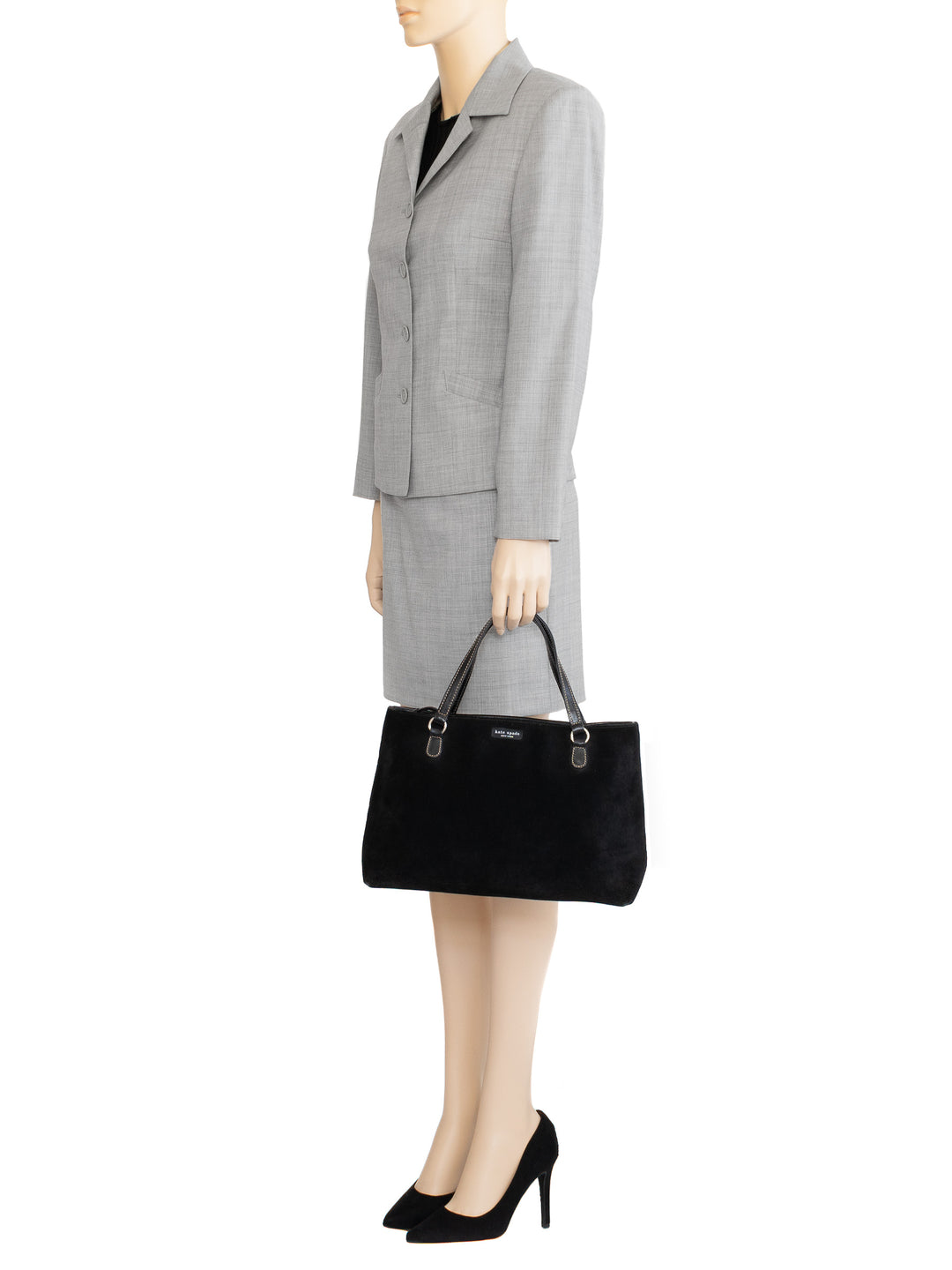 Benetton Gray Italian Wool Skirt Suit | 1990s Vintage | Size IT 38 | Made in Italy