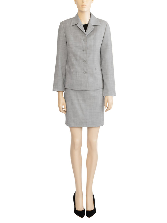 Benetton Gray Italian Wool Skirt Suit | 1990s Vintage | Size IT 38 | Made in Italy